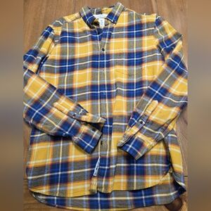 Men's Plaid Shirt in Yellow and Blue